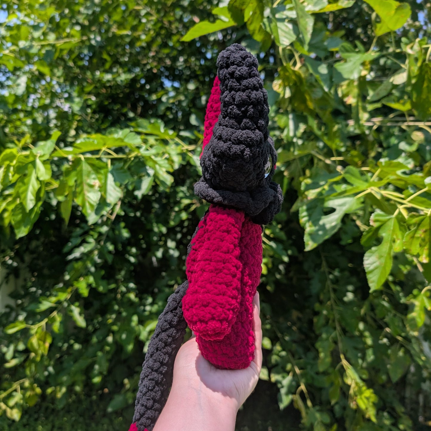 Black & Red Mori the Vessel Crochet Plushie