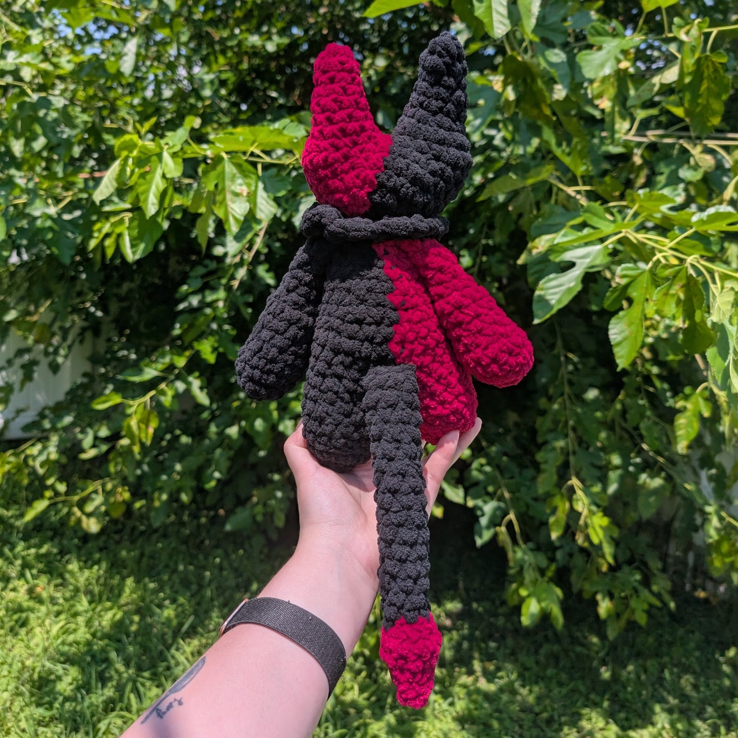 Black & Red Mori the Vessel Crochet Plushie