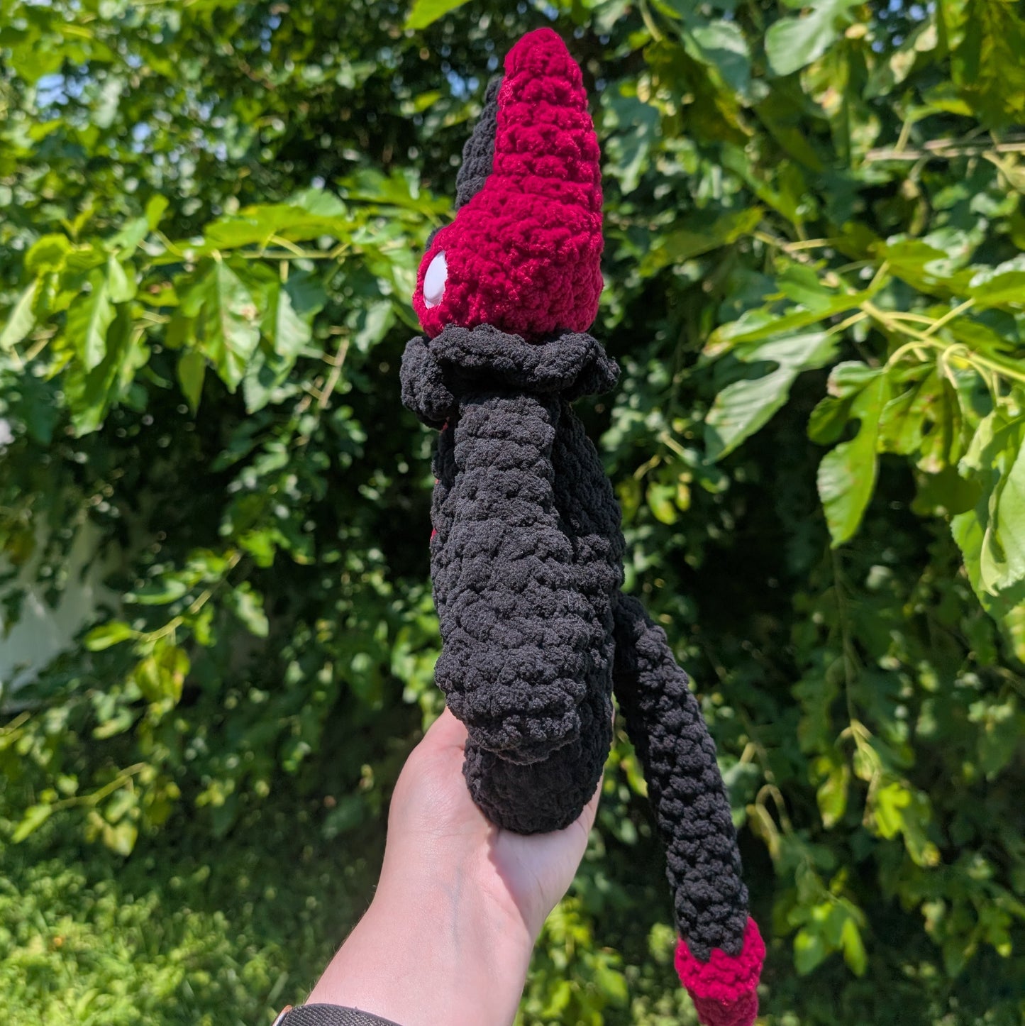 Black & Red Mori the Vessel Crochet Plushie