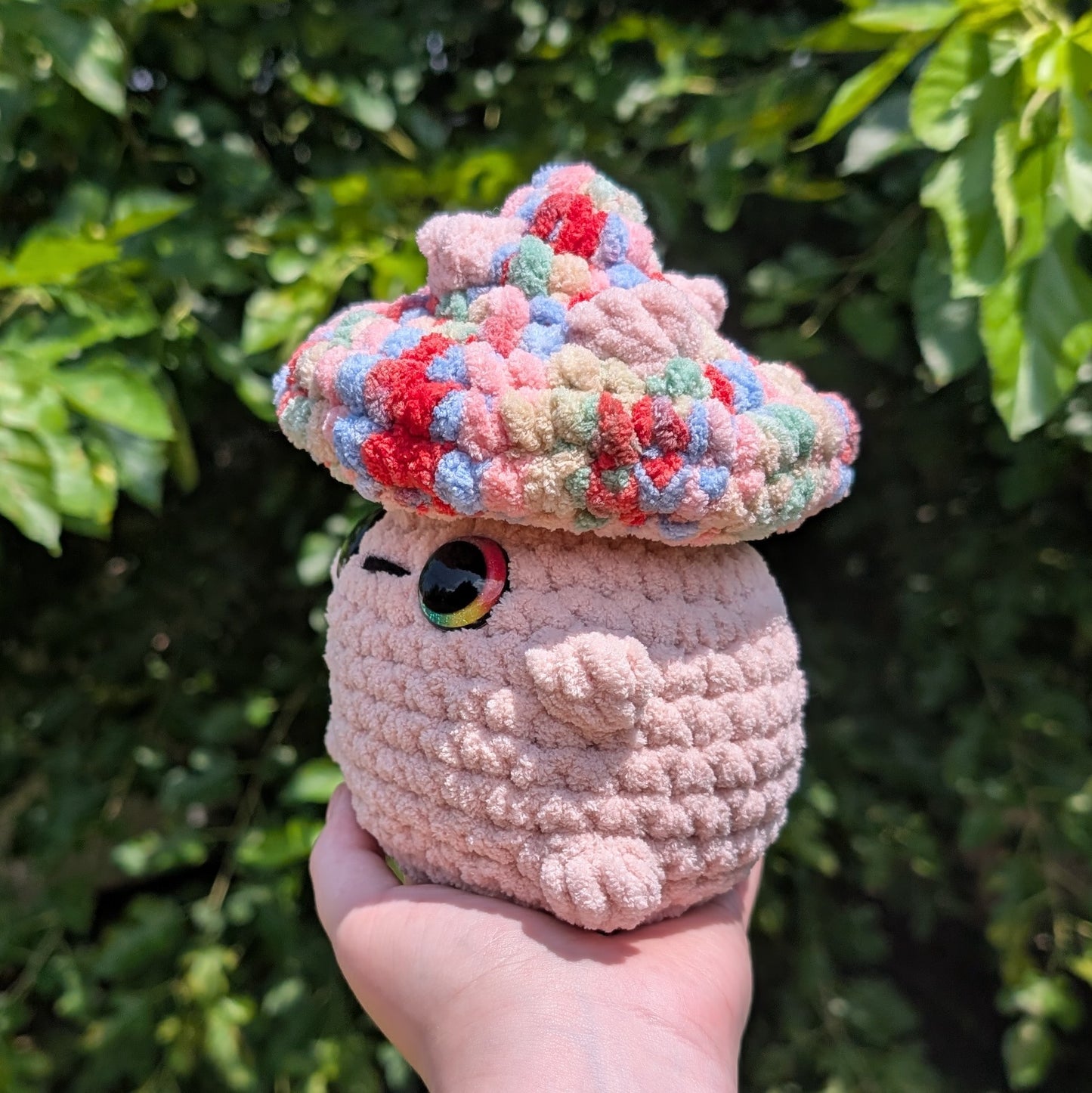 Muted Pink Chunky Mushroom Pal Crochet Plushie