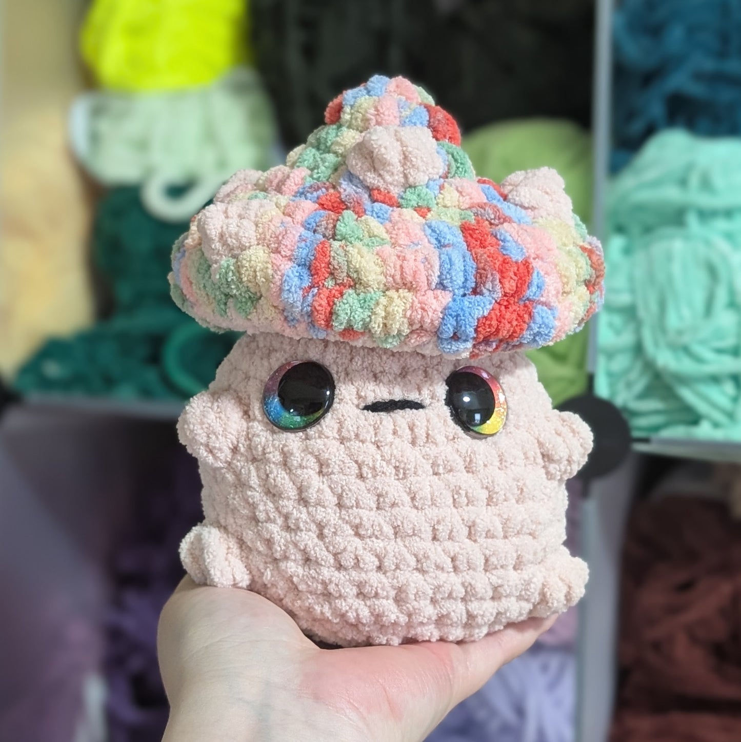 Muted Pink Chunky Mushroom Pal Crochet Plushie