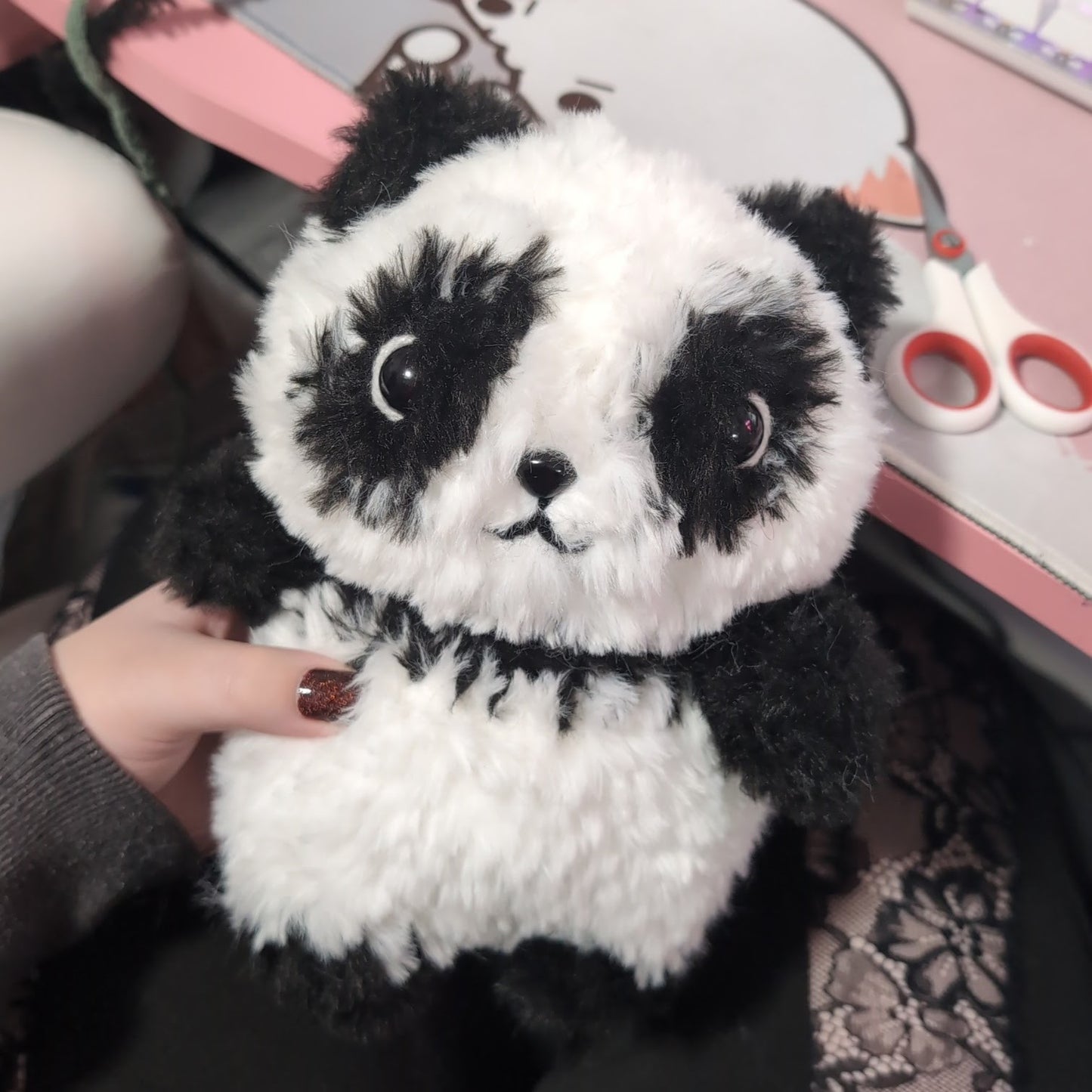 Fluffy Panda Bear Crochet Plushie