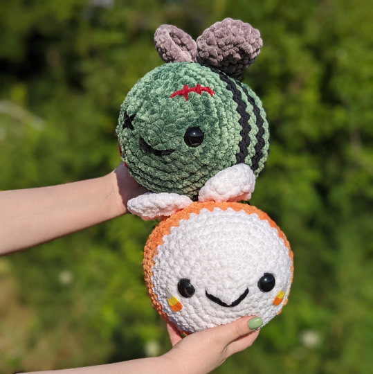 Jumbo 'CanBee Corn' Candy Corn Bee Crochet Plushie