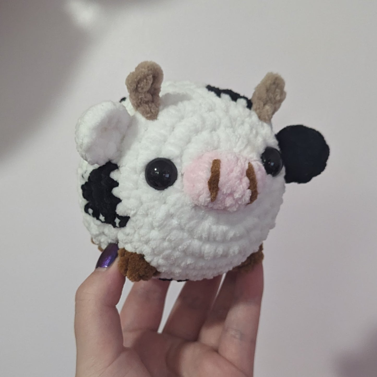 Classic Chubby Cow Stress Ball Crochet Plushie