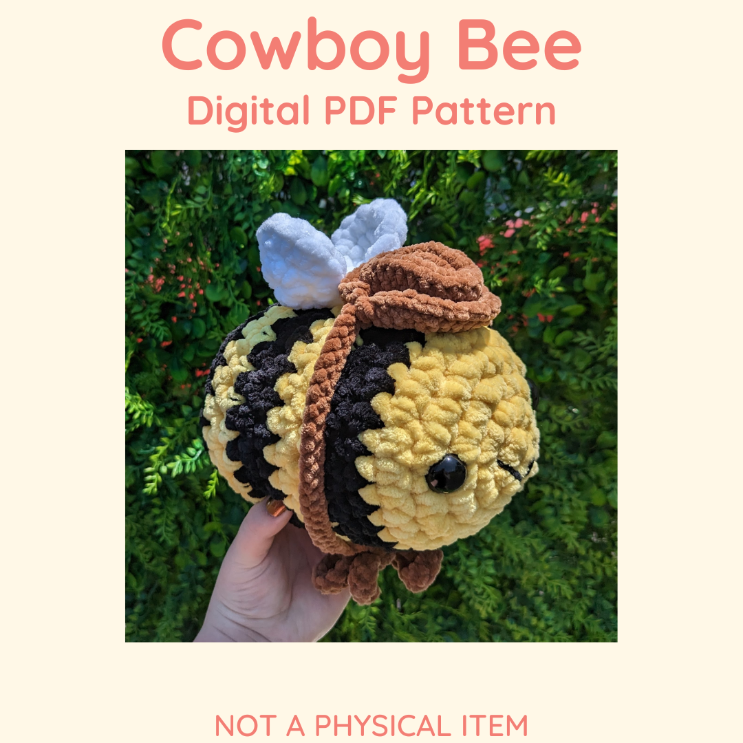 Patrón de crochet de abeja vaquera // ARTÍCULO NO FÍSICO