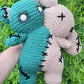 Jumbo Gray and Green Two Headed Bear Bunny Crochet Plushie [Archived]