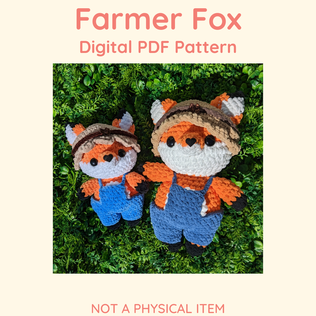 Farmer Fox in Overalls Crochet Pattern // NOT PHYSICAL ITEM