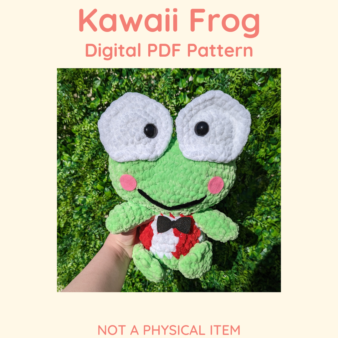 Kawaii Japanese Frog Crochet Pattern // NOT A PHYSICAL ITEM