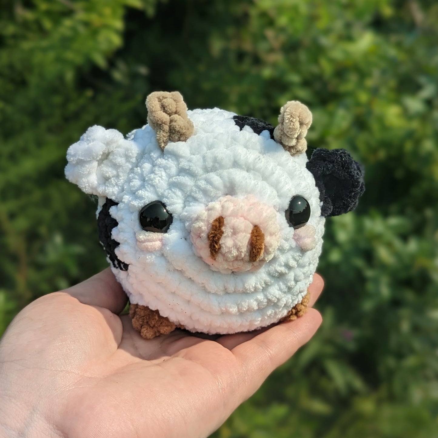 Classic Chubby Cow Stress Ball Crochet Plushie