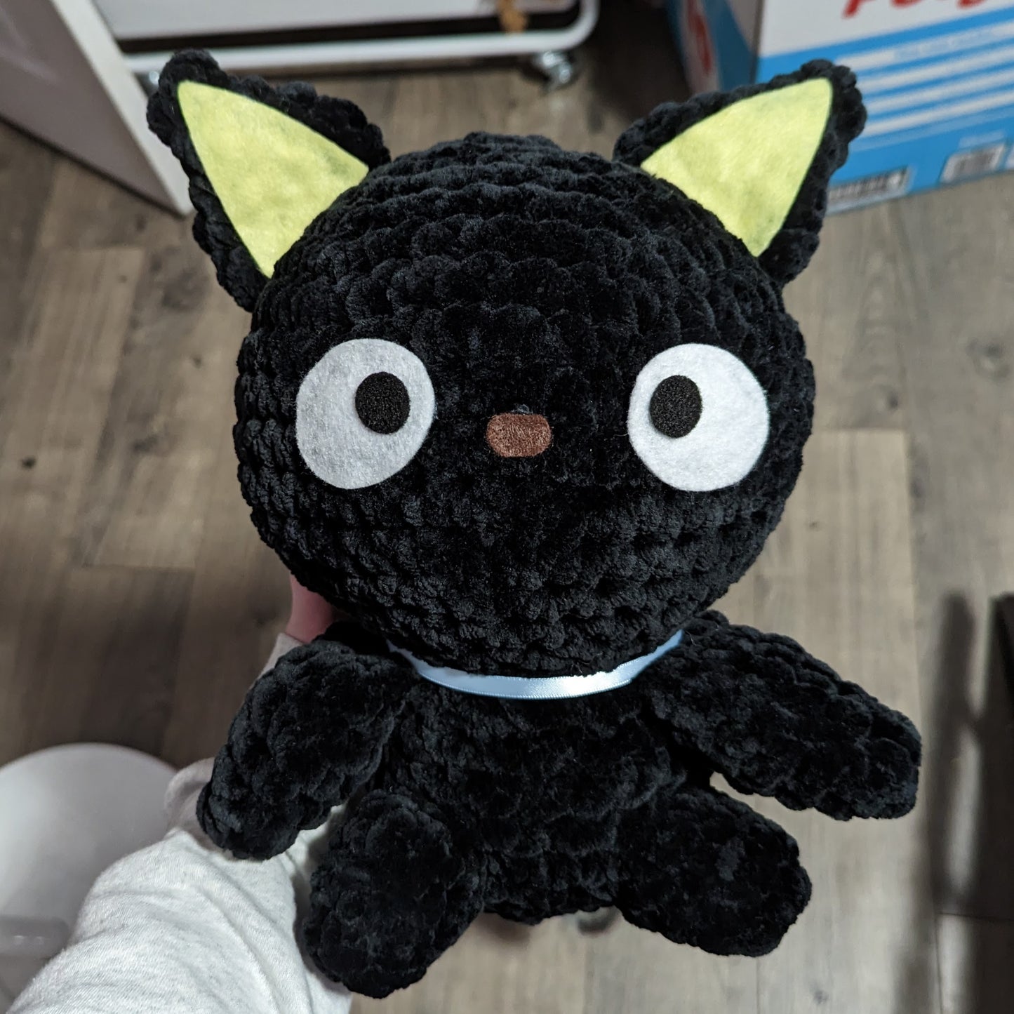HECHO A PEDIDO Jumbo Kawaii Japonés Negro Kitty Cat Crochet Plushie