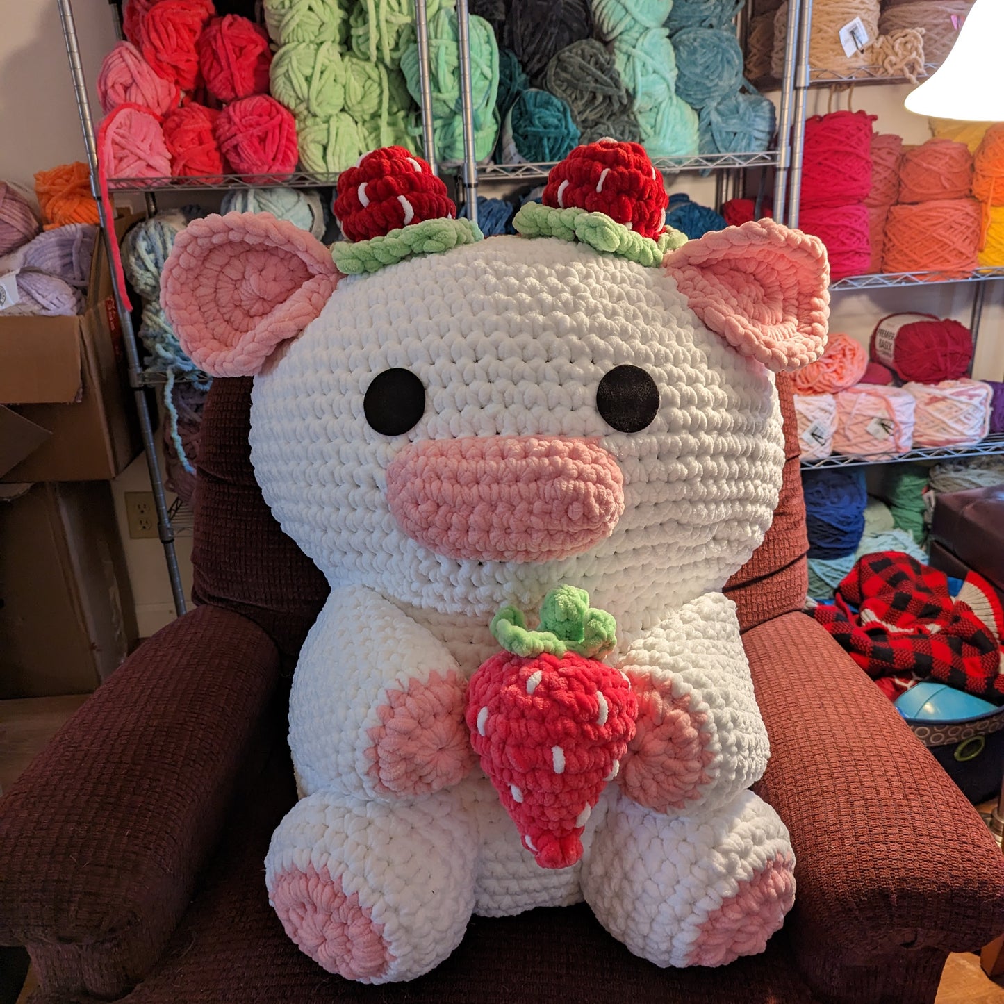 Giant Strawberry Cow Crochet Pattern // NOT A PHYSICAL ITEM