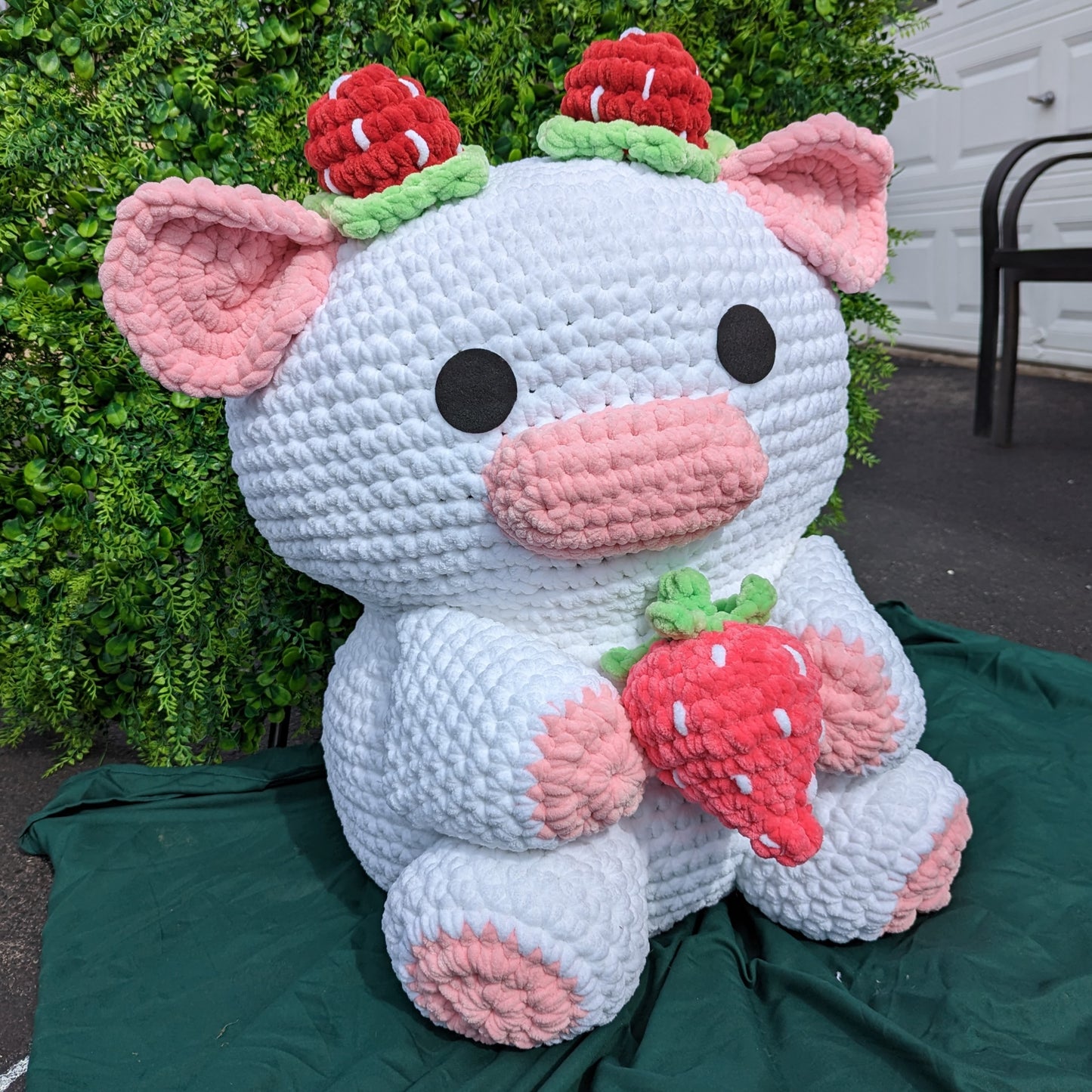 Giant Strawberry Cow Crochet Pattern // NOT A PHYSICAL ITEM