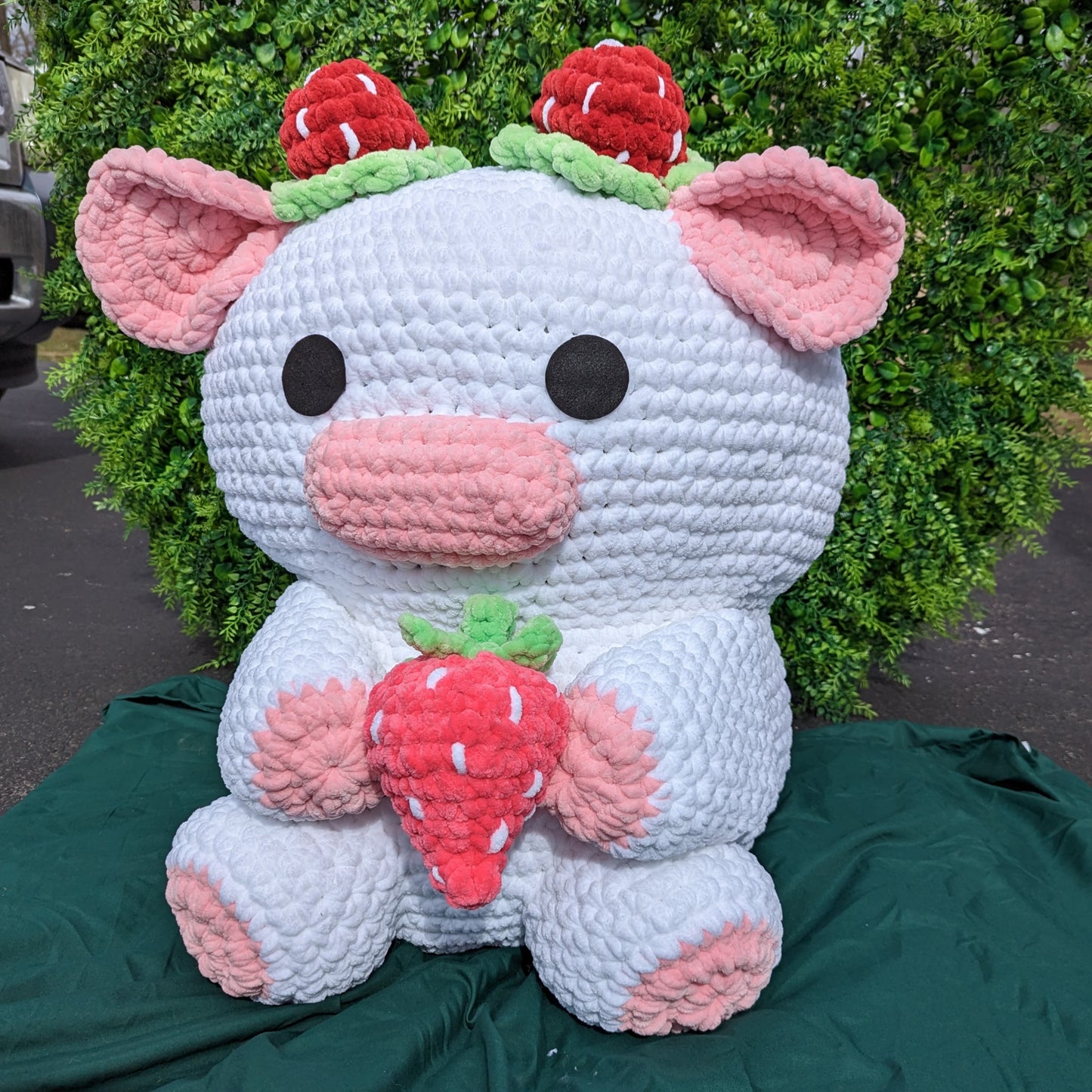 Giant Strawberry Cow Crochet Pattern // NOT A PHYSICAL ITEM