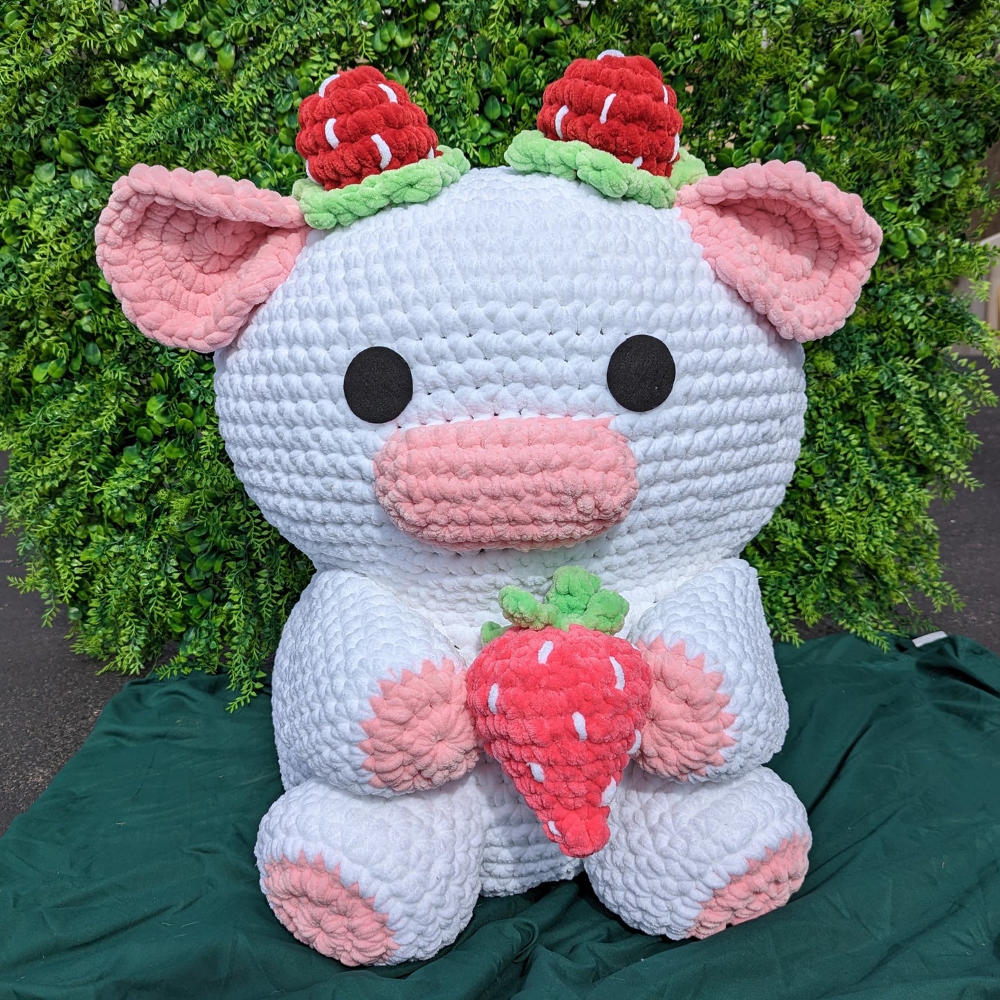 Giant Strawberry Cow Crochet Pattern // NOT A PHYSICAL ITEM