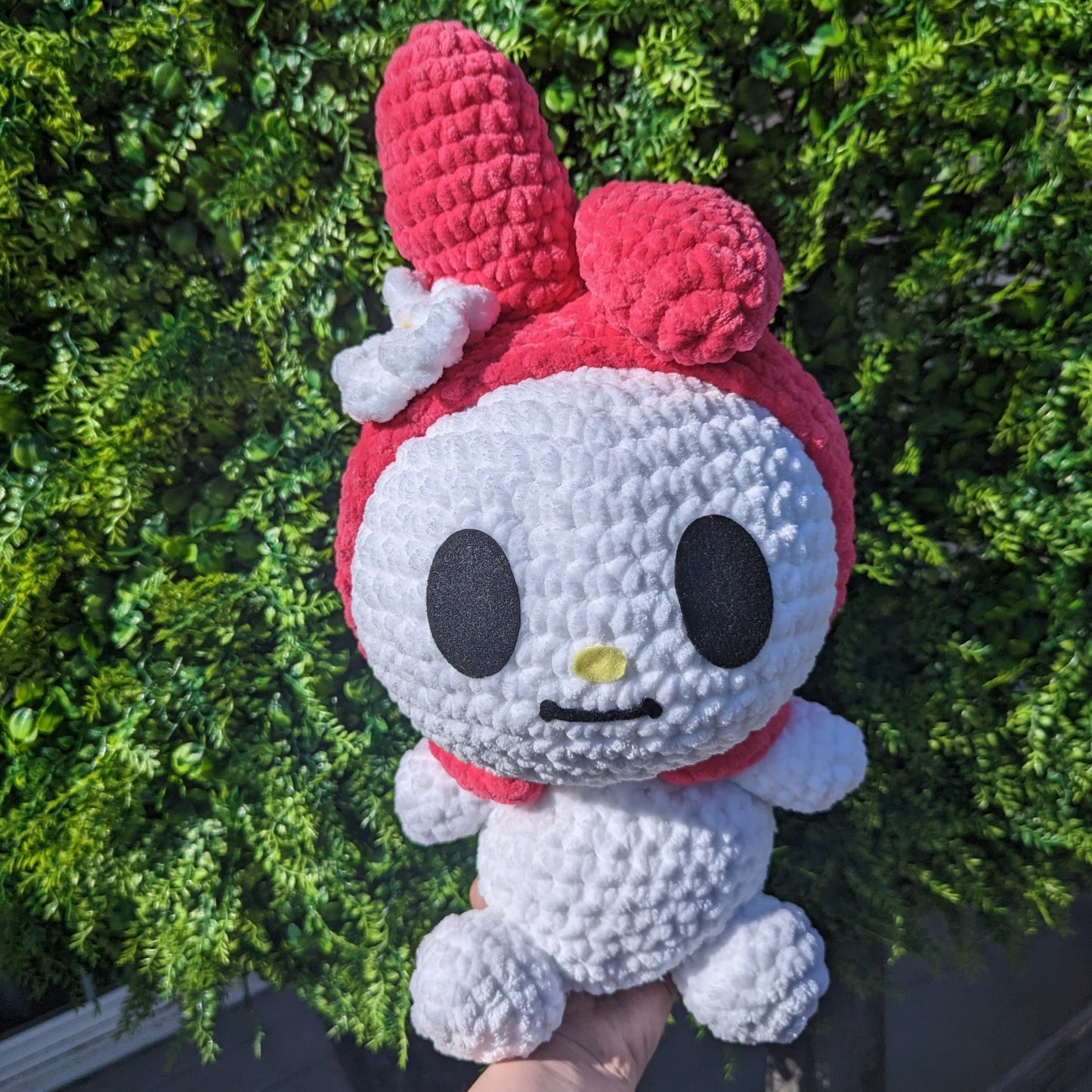 Jumbo Kawaii Japanese White & Pink Rabbit Bunny Crochet Plushie