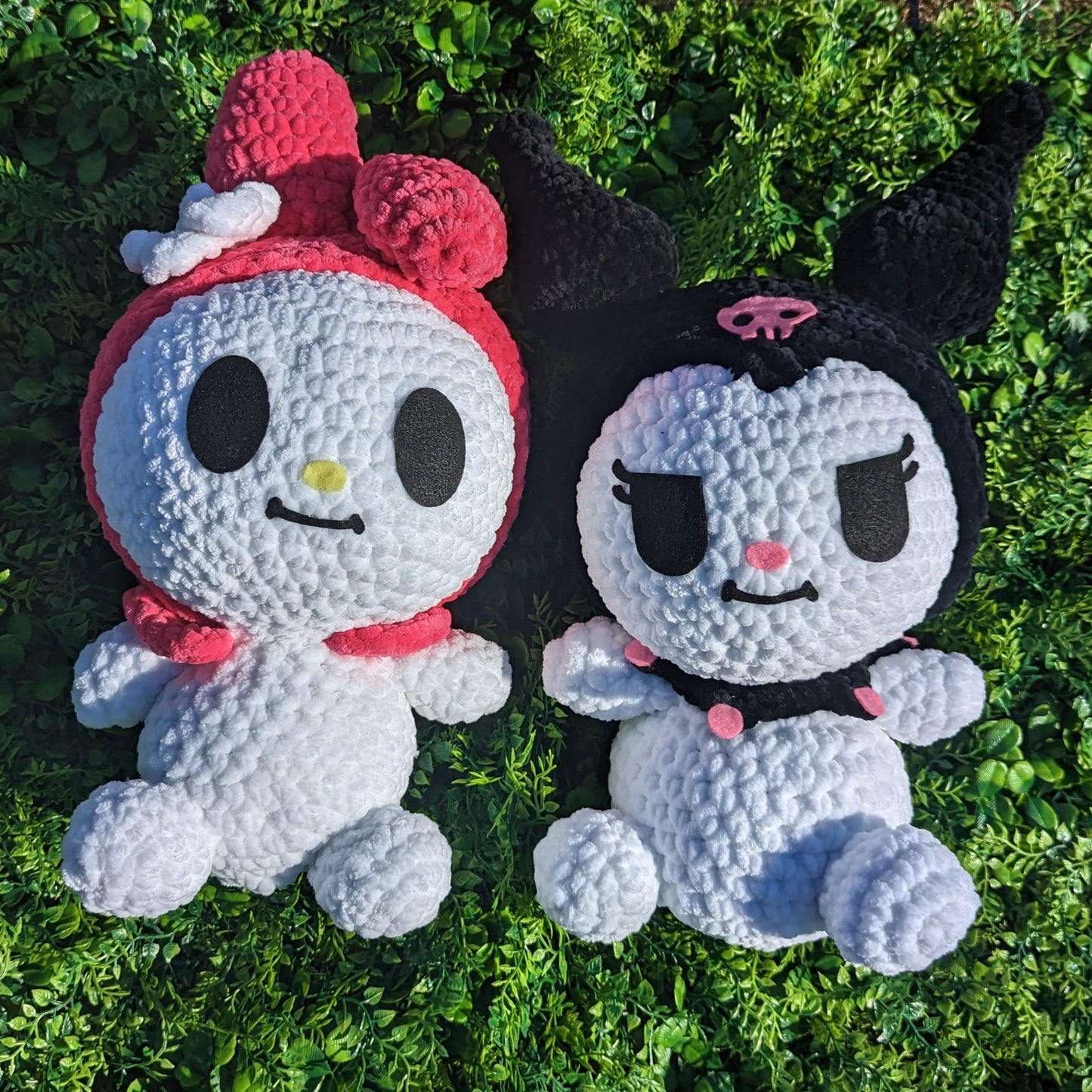 Jumbo Kawaii Japanese White & Pink Rabbit Bunny Crochet Plushie
