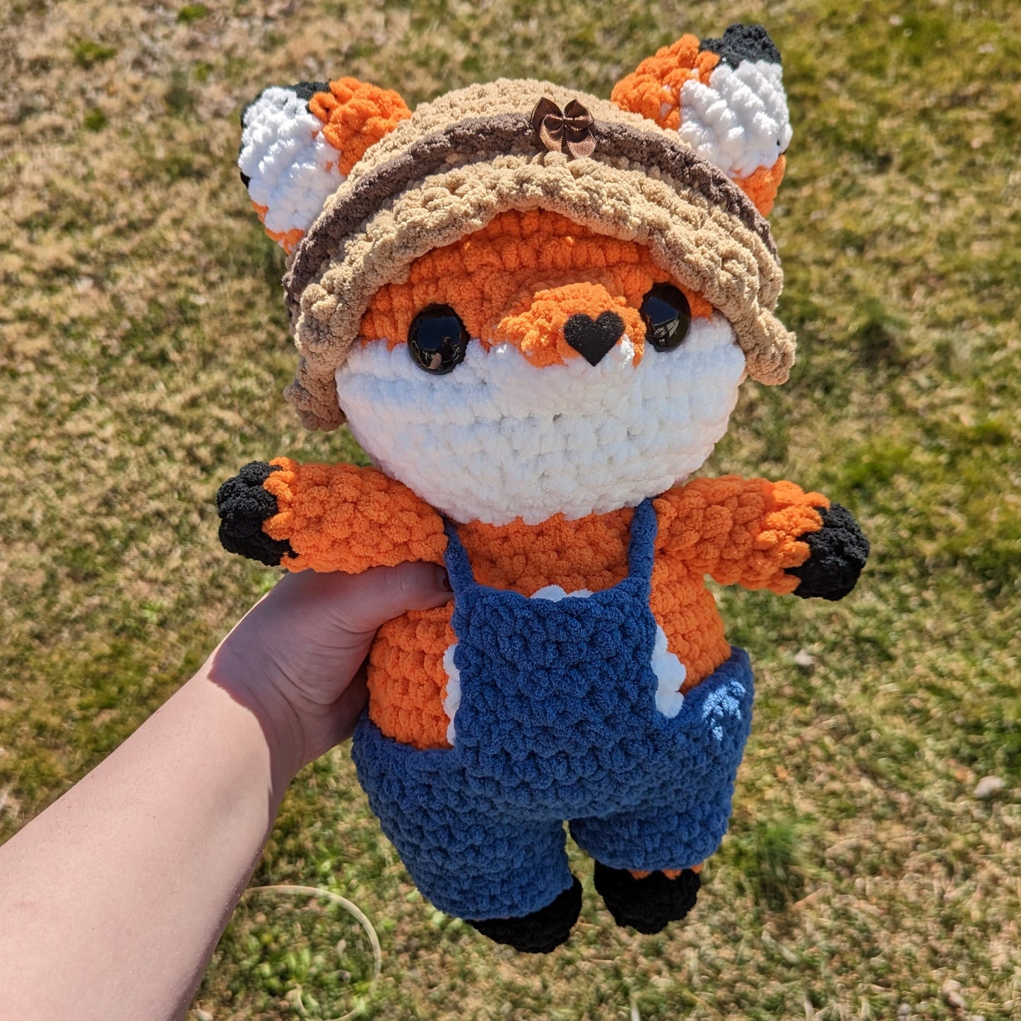 Farmer Fox in Overalls Crochet Pattern // NOT PHYSICAL ITEM