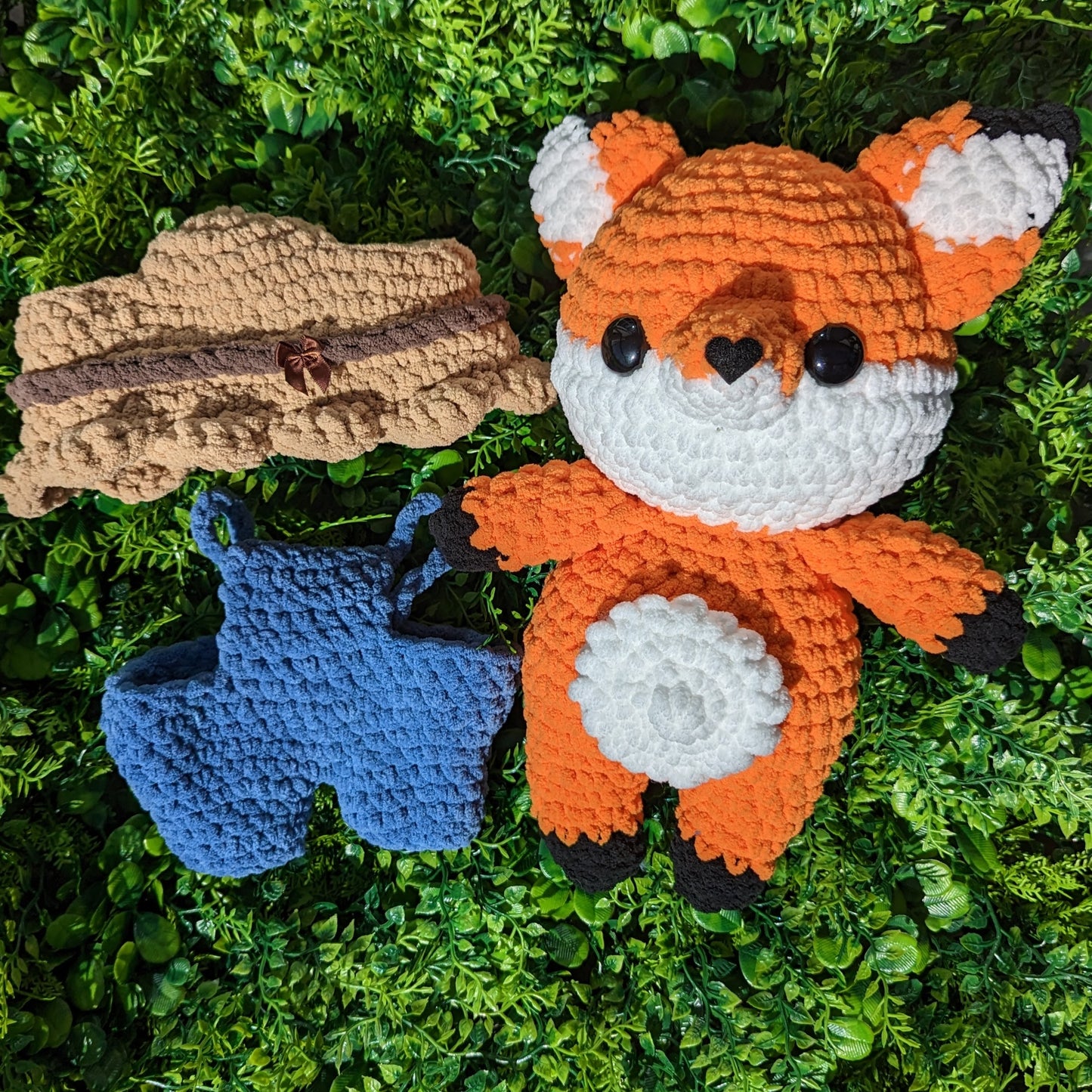 Farmer Fox in Overalls Crochet Pattern // NOT PHYSICAL ITEM