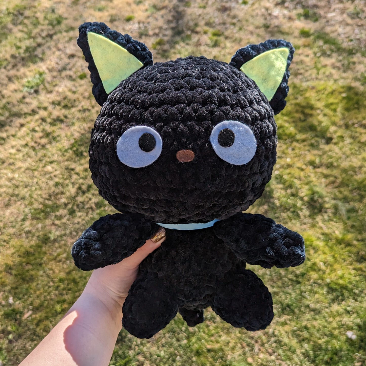 HECHO A PEDIDO Jumbo Kawaii Japonés Negro Kitty Cat Crochet Plushie