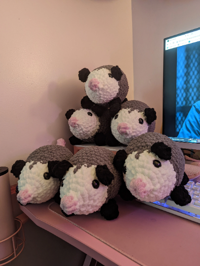 MADE TO ORDER Cowboy or Plain Opossum Crochet Plushie