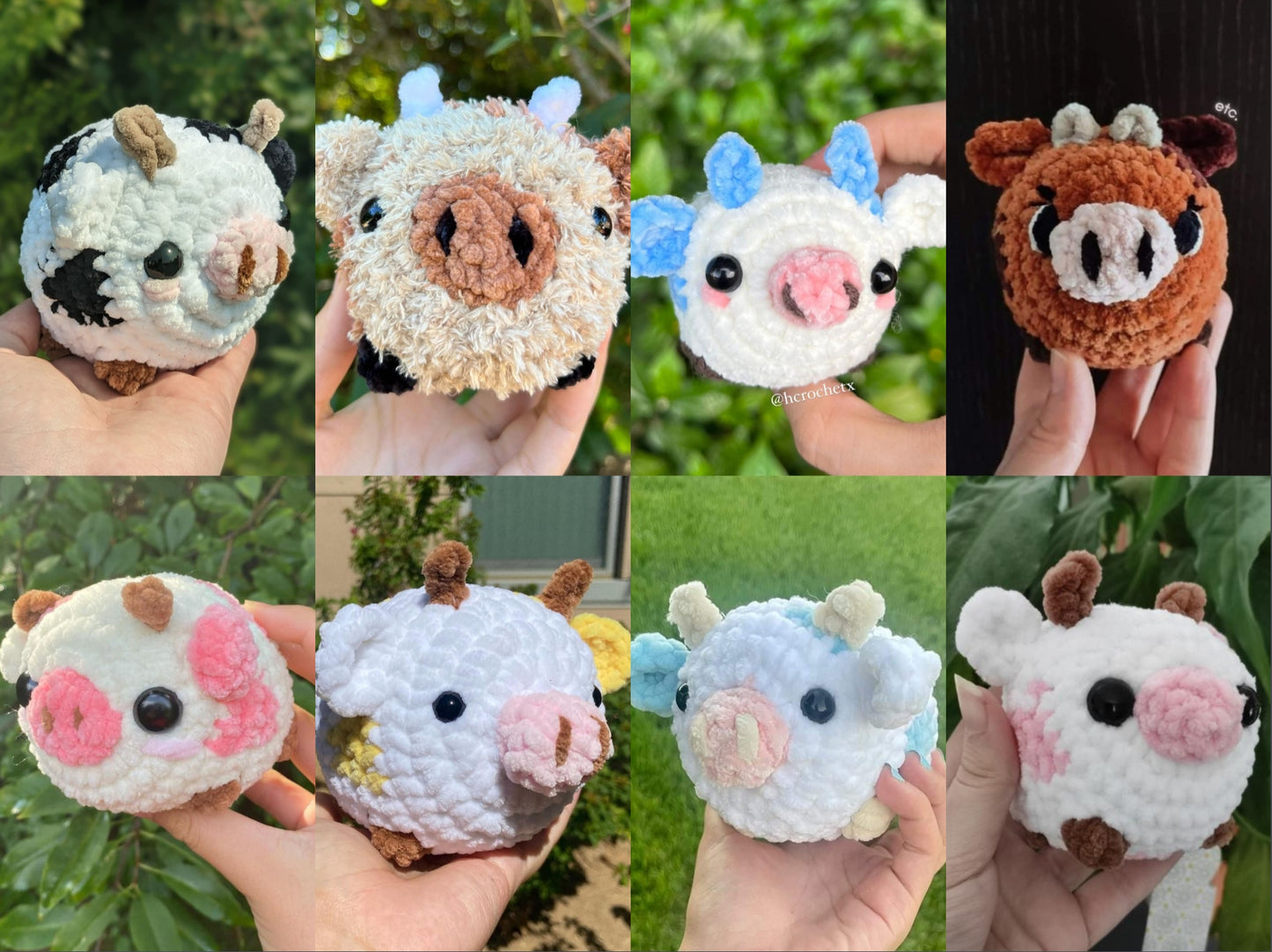 Patrón de crochet de bola de vaca // ARTÍCULO NO FÍSICO