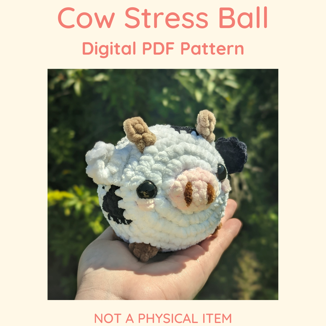 Patrón de crochet de bola de vaca // ARTÍCULO NO FÍSICO