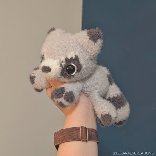 Weighted Fuzzy Raccoon Snuggler Crochet Plushie