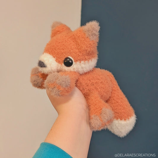 Weighted Fuzzy Fox Snuggler Crochet Plushie