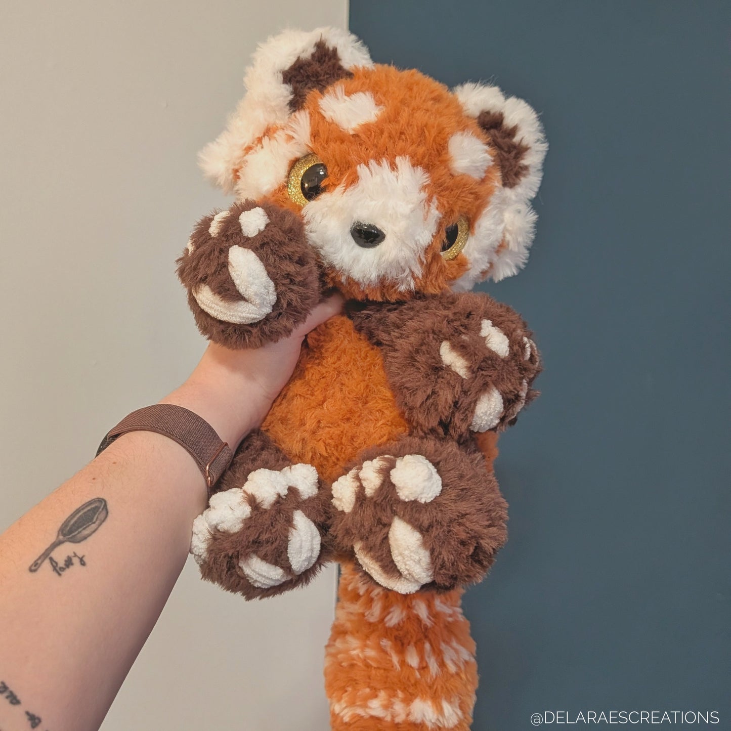 MADE TO ORDER Jumbo Fluffy Red Panda Snuggler Crochet Plushie