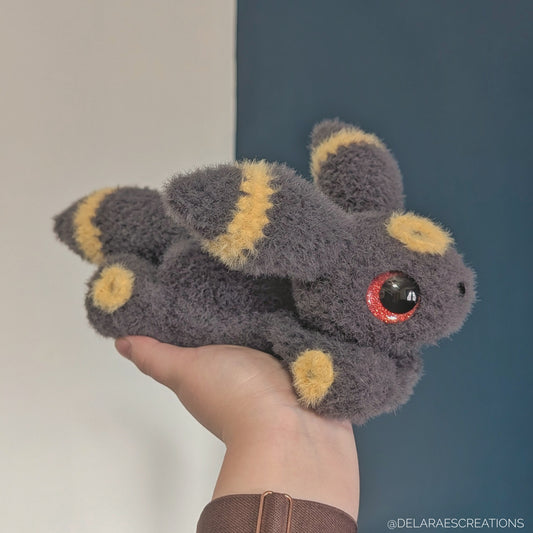 Weighted Fuzzy Dark Fox Crochet Plushie