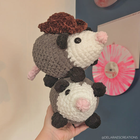 Cowboy or Plain Opossum Crochet Plushie