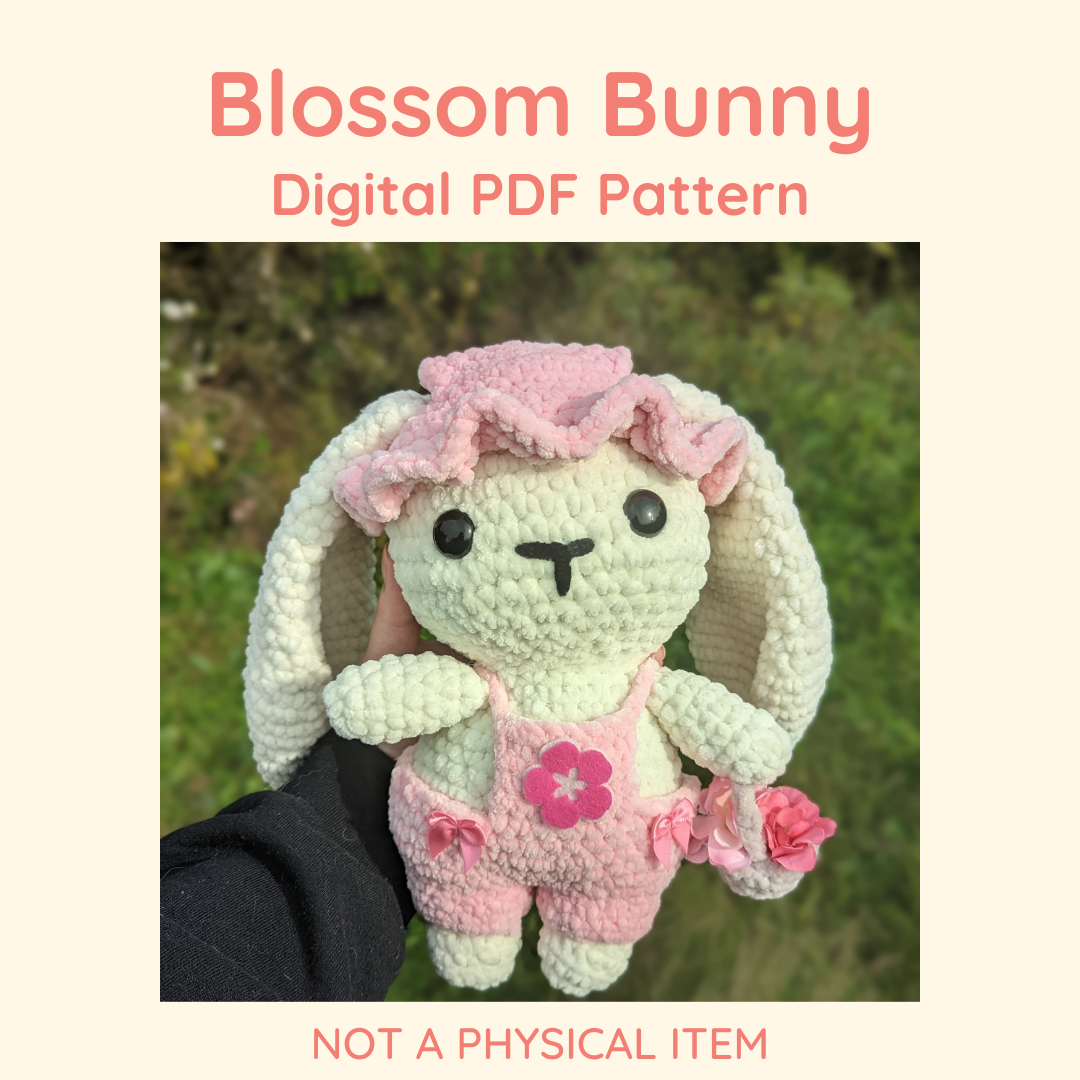 Blossom Bunny in Overalls Crochet Pattern // Digital PDF File - NOT PHYSICAL ITEM