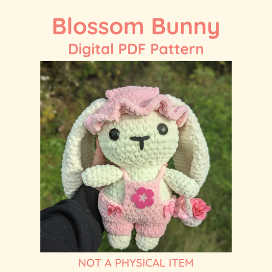 Blossom Bunny in Overalls Crochet Pattern // Digital PDF File - NOT PHYSICAL ITEM