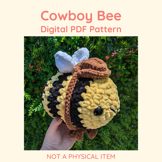 Patrón de crochet de abeja vaquera // ARTÍCULO NO FÍSICO