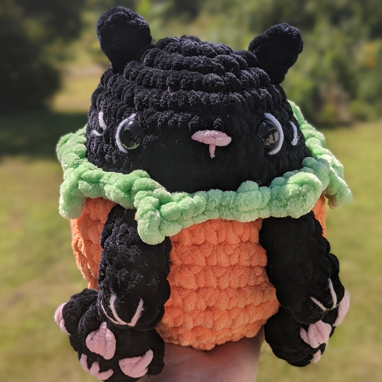 Jumbo Pumpkin Kitty Cat Crochet Plushie [Archived]