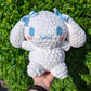 CUSTOM ORDER Weighted Jumbo Kawaii Japanese White Dog Bunny Crochet Plushie [Archived]