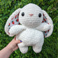 Jumbo Strawberry Bunny in Outfit Crochet Plushie (removable hat & overalls) [Archived]