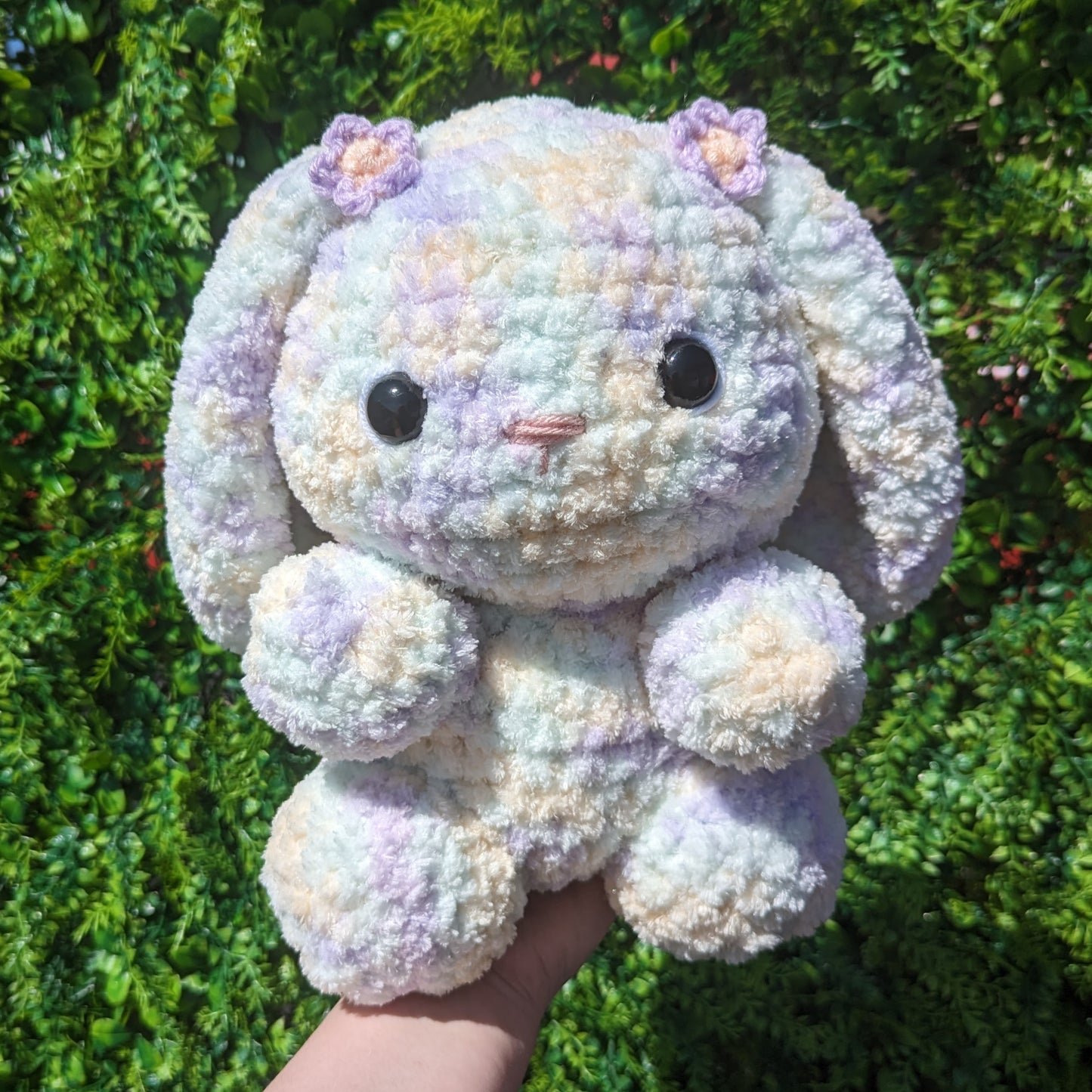 HECHO A PEDIDO Jumbo Fluffy Lavanda Miel Conejito Crochet Plushie