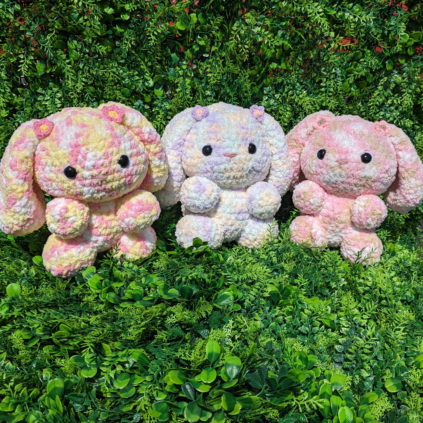Jumbo Fluffy Strawberry Cheesecake Bunny Crochet Plushie [Archived]