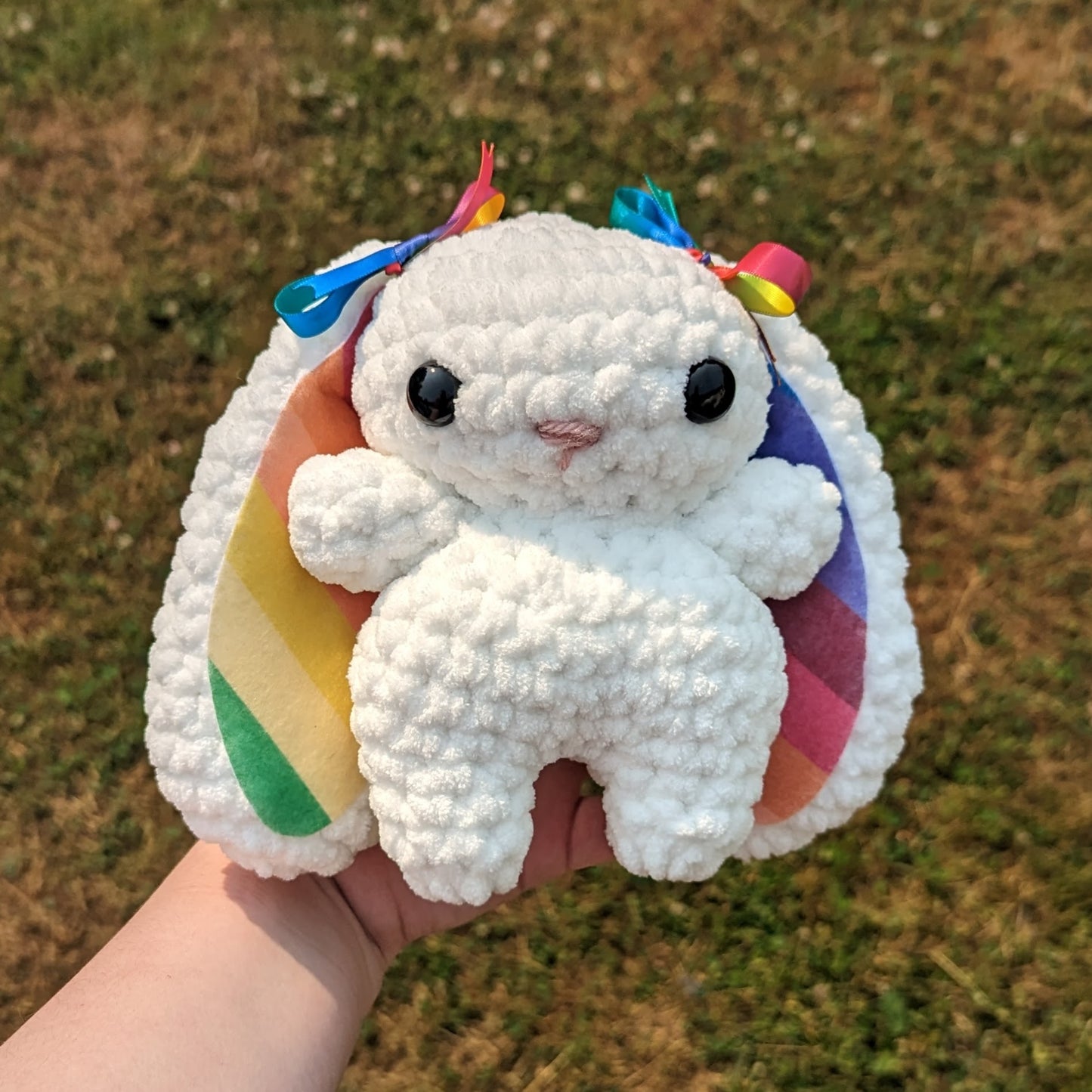 Baby Rainbow Bunny Crochet Plushie [Archived]