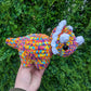 Retro Rainbow Triceratops Dinosaur Crochet Plushie