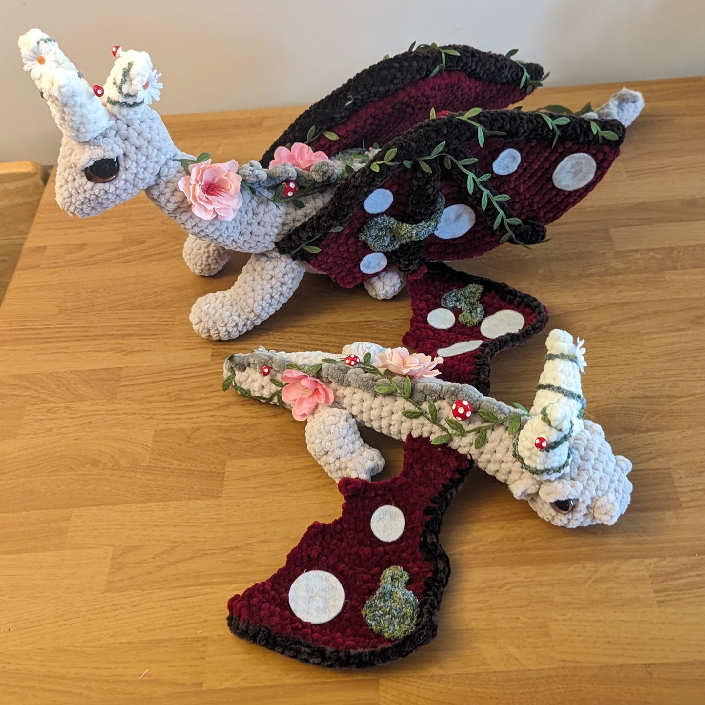 Jumbo Nature Mushroom Cottagecore Dragon Crochet Plushie