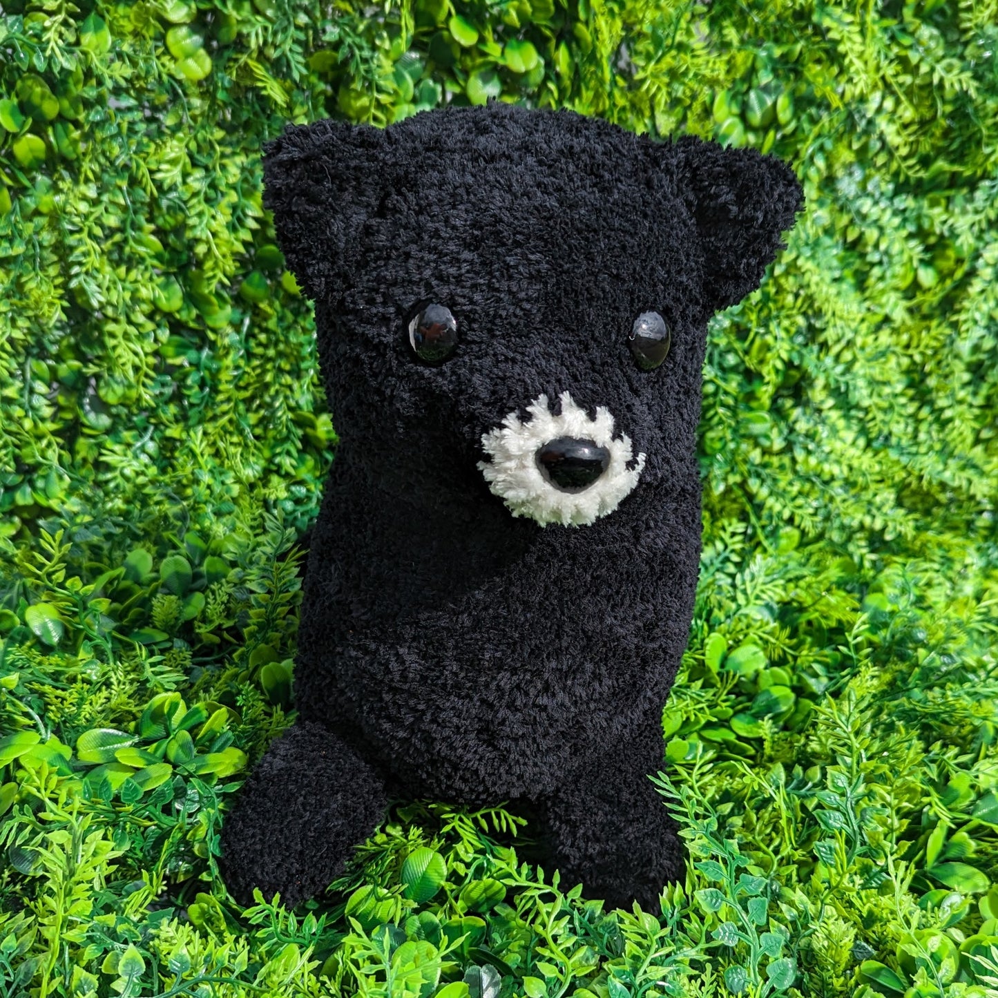 CUSTOM ORDER Jumbo Fluffy Black Pomeranian Dog Crochet Plushie [Archived]