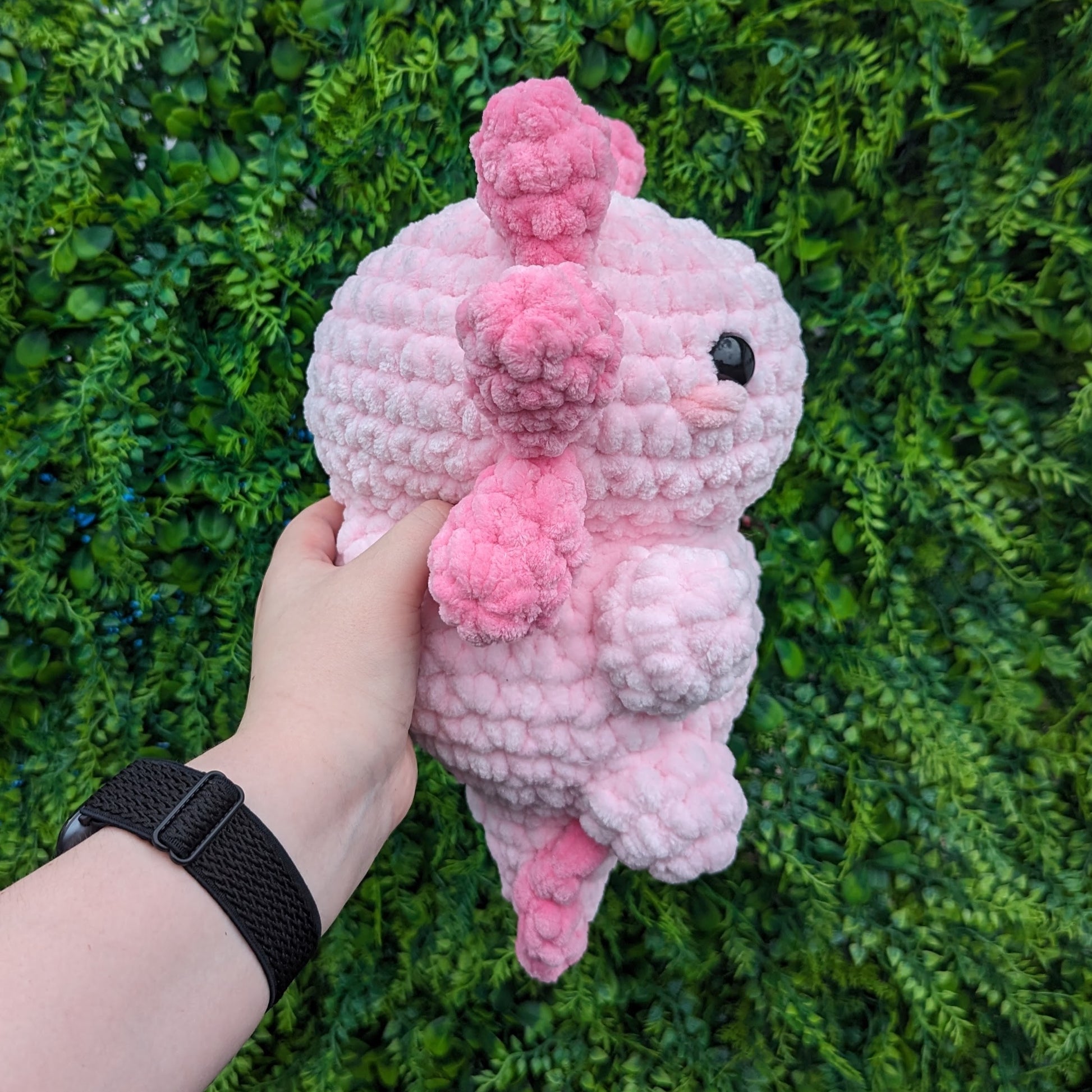 Jumbo Pink Axolotl Crochet Plushie – Delarae's Creations