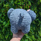 Jumbo Fuzzy Baby Elephant with Flower Crochet Plushie