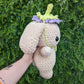 Jumbo Fuzzy Flower Bunny Crochet Plushie (removable hat) [Archived]