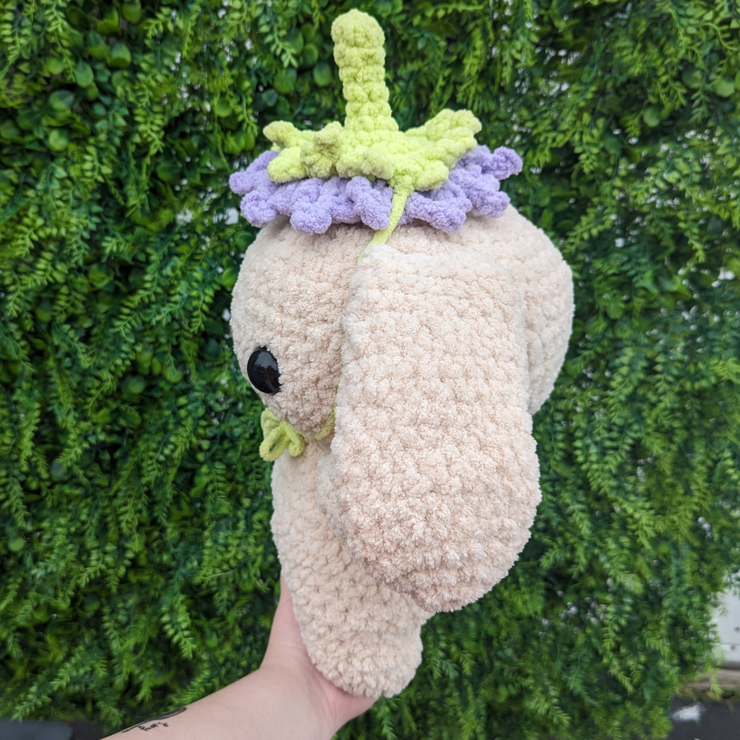 Peluche Jumbo Fuzzy Flower Bunny Crochet (sombrero removible) [Archivado]