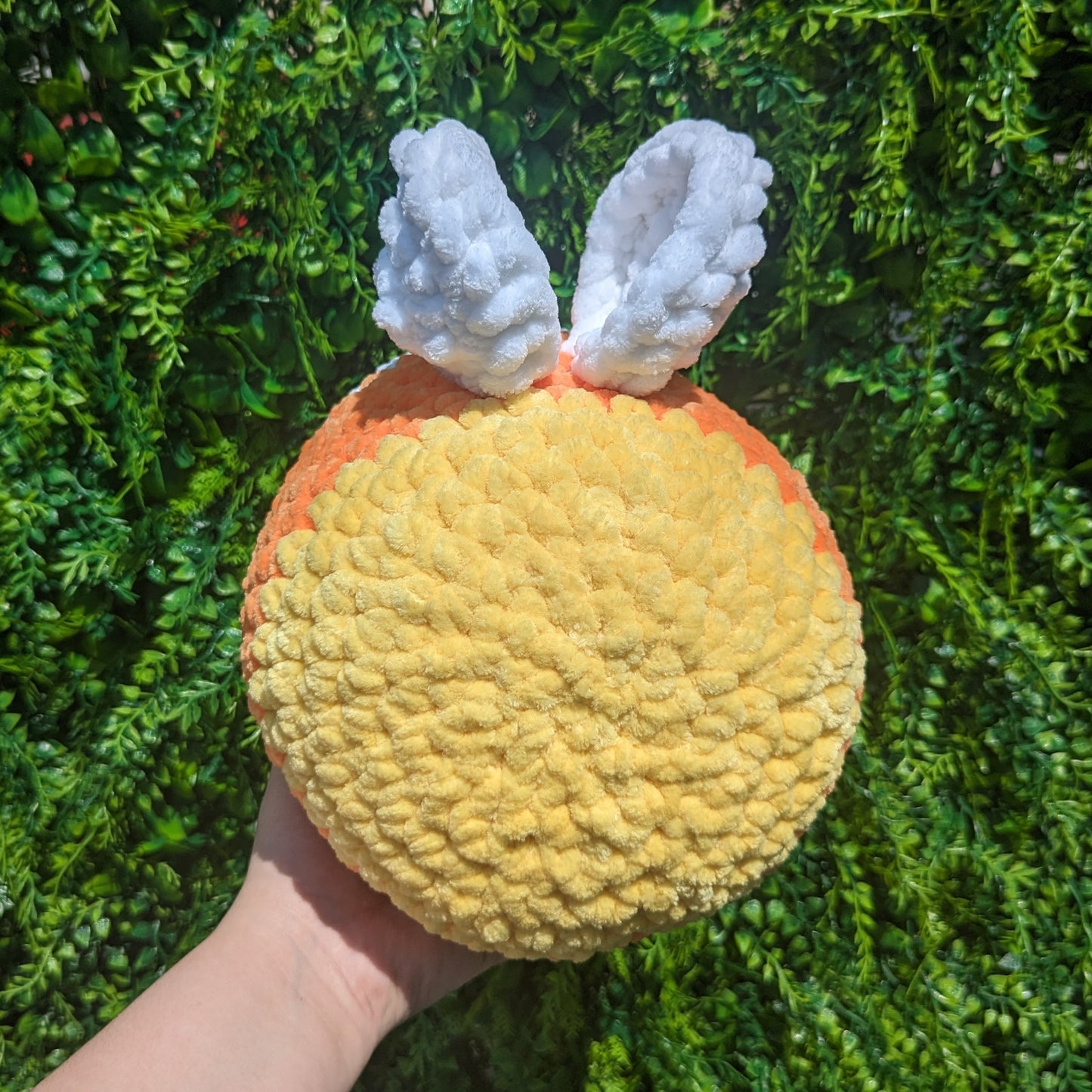 Jumbo 'CanBee Corn' Candy Corn Bee Crochet Plushie