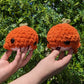 Fuzzy Pumpkin Sprout Baby Whale Crochet Plushie