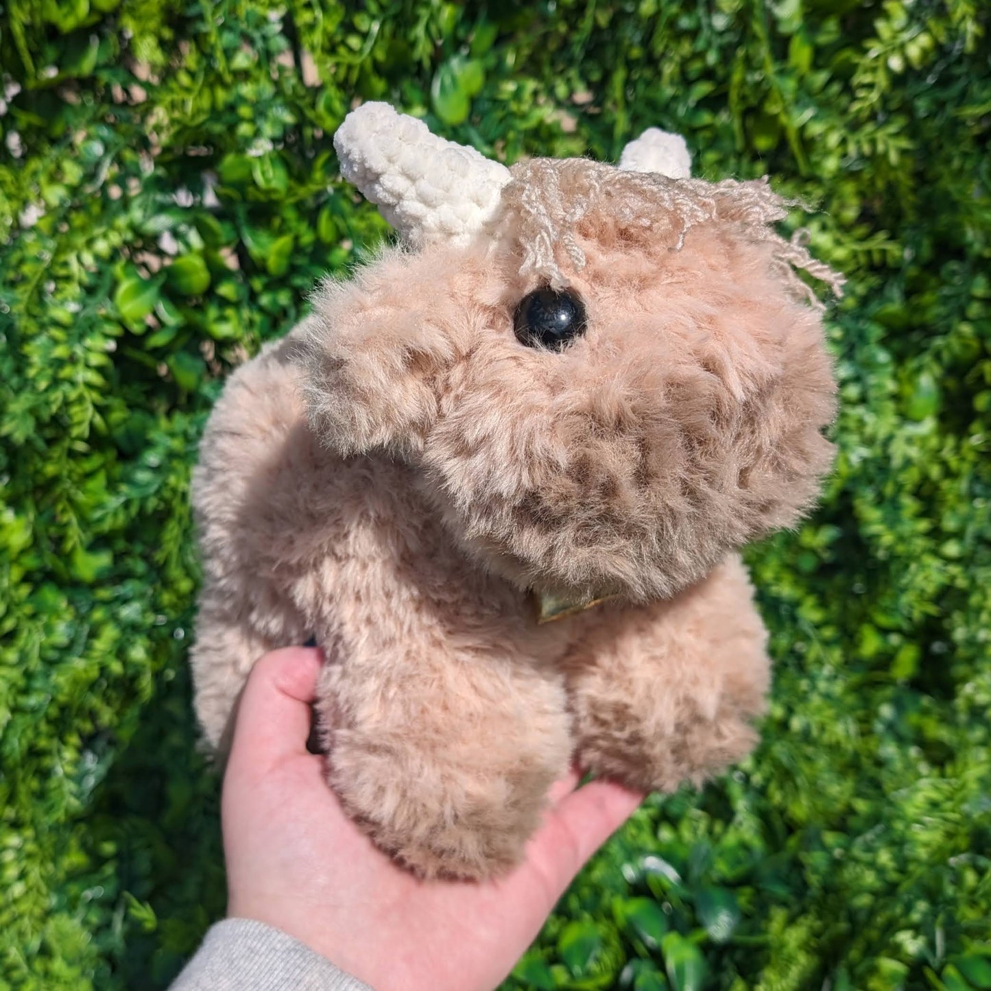 Jumbo Fluffy Blonde Highland Cow Crochet Plushie [Archived]